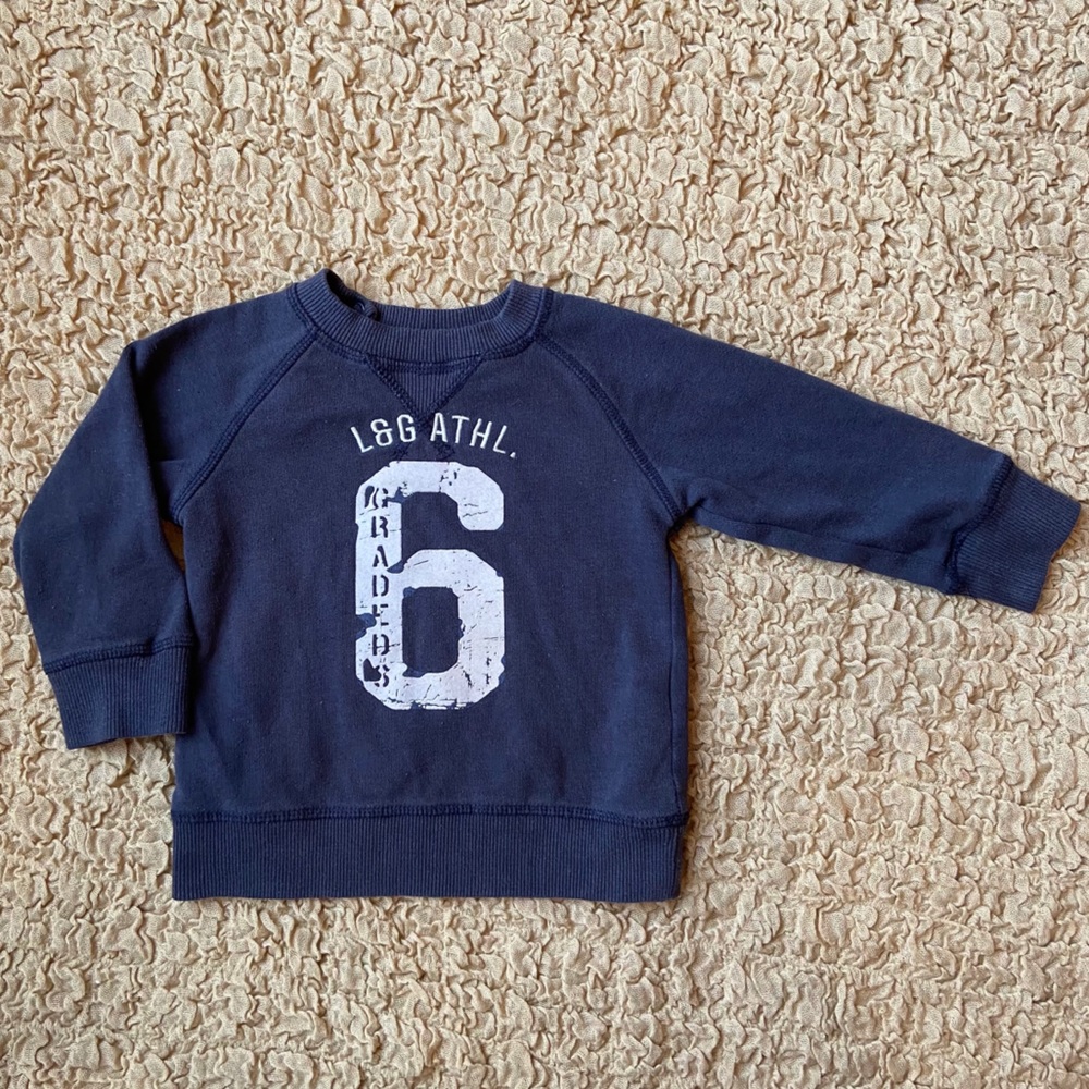 H&M Size 9-12M Boys Navy Blue L.O.G.G. Sweatshirt
